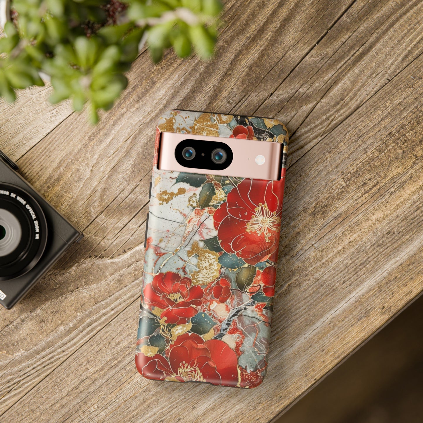 Red Petals Floral Design Phone Case