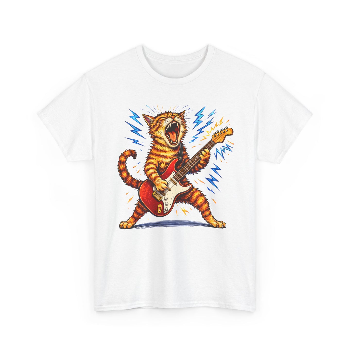 Rock and Roll Cat Electric Guitar Vintage T-Shirt