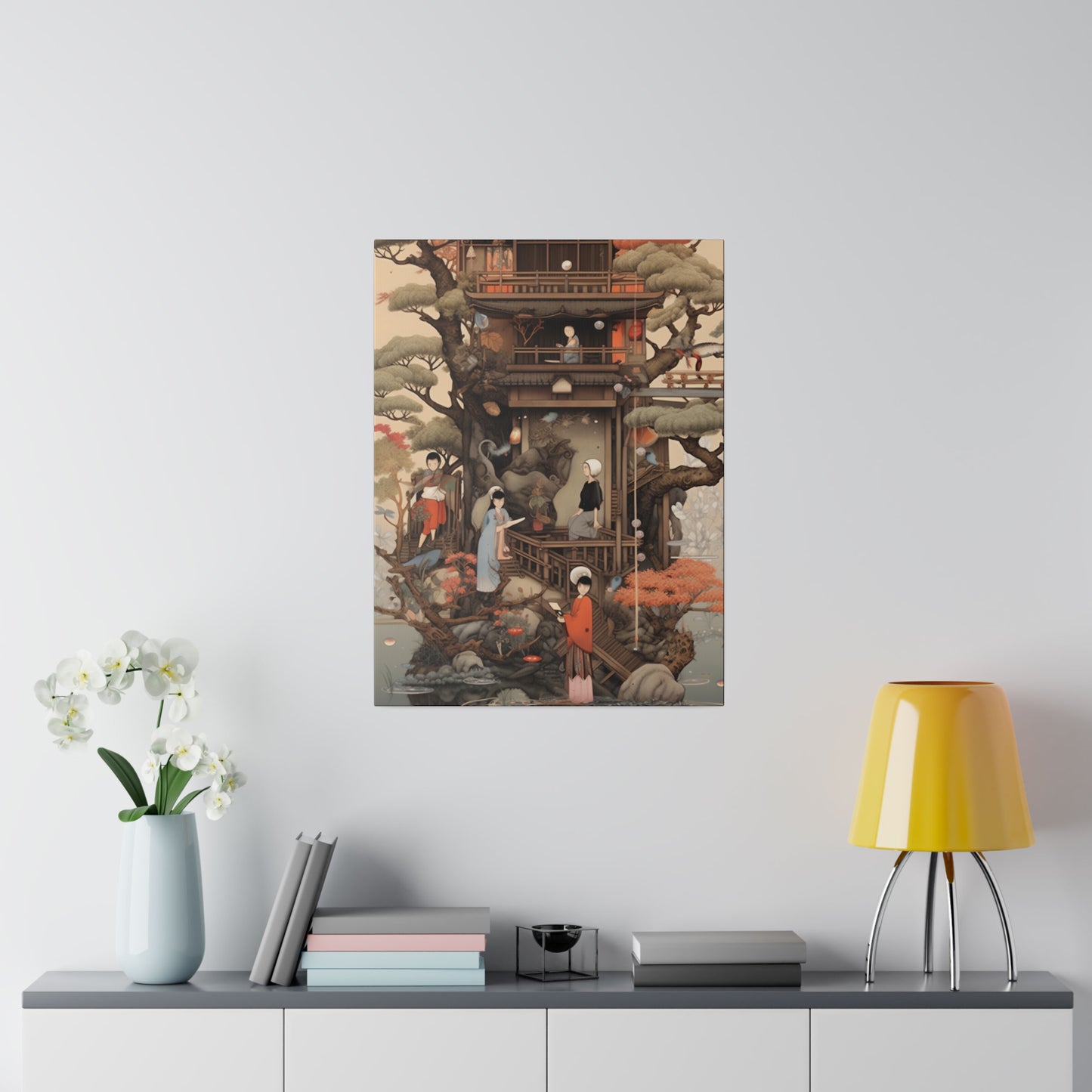 Japandi Fusion: Japanese Scandinavian Mashup | Stretched Canvas Print