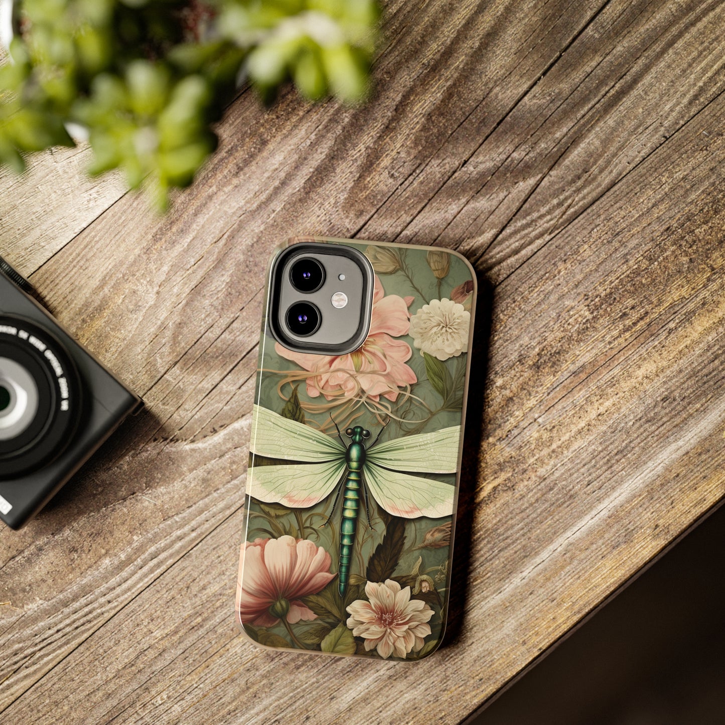 Vintage Floral Dragonfly iPhone Case | Embrace the Grace of Nature's Beauty
