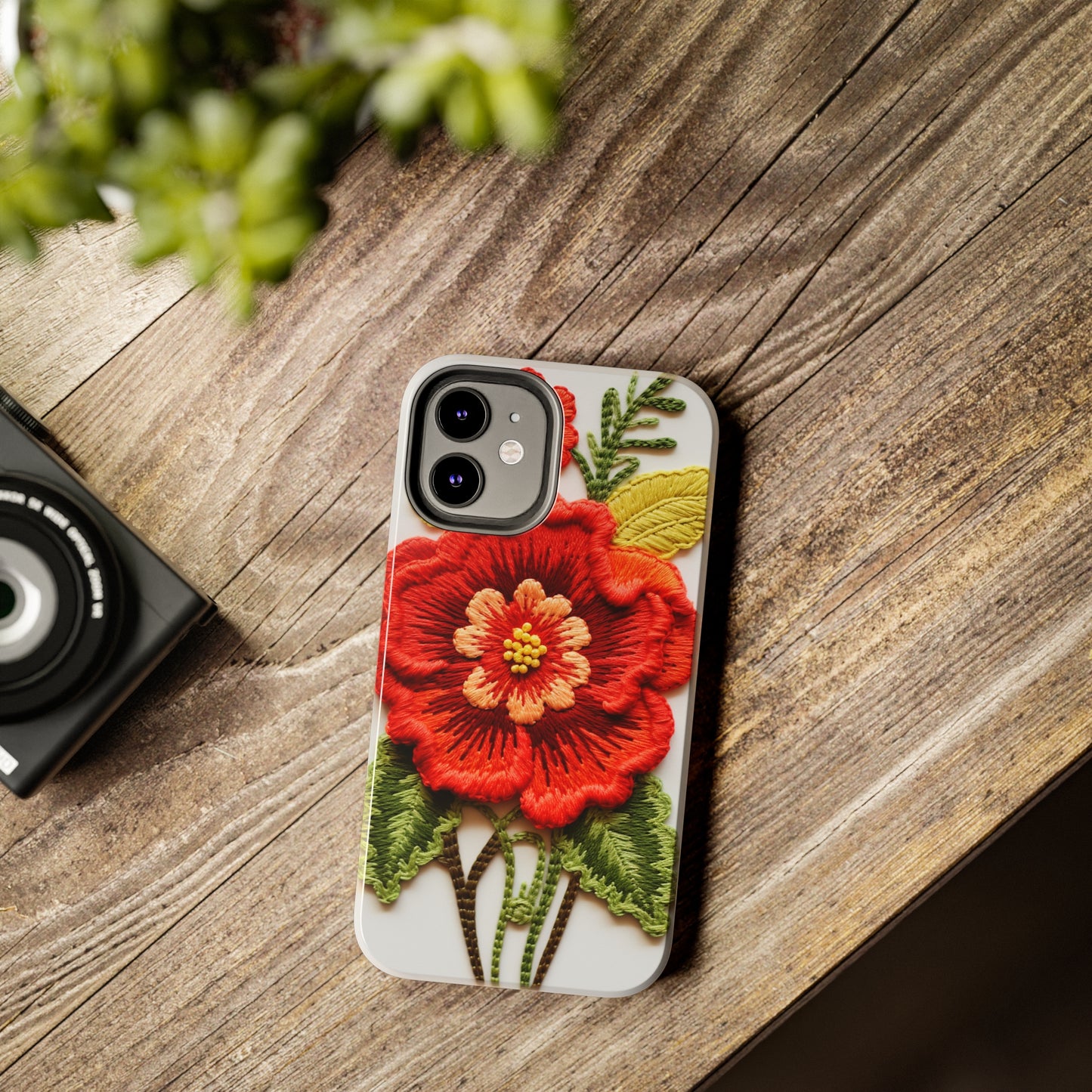 Floral Embroidery iPhone Case