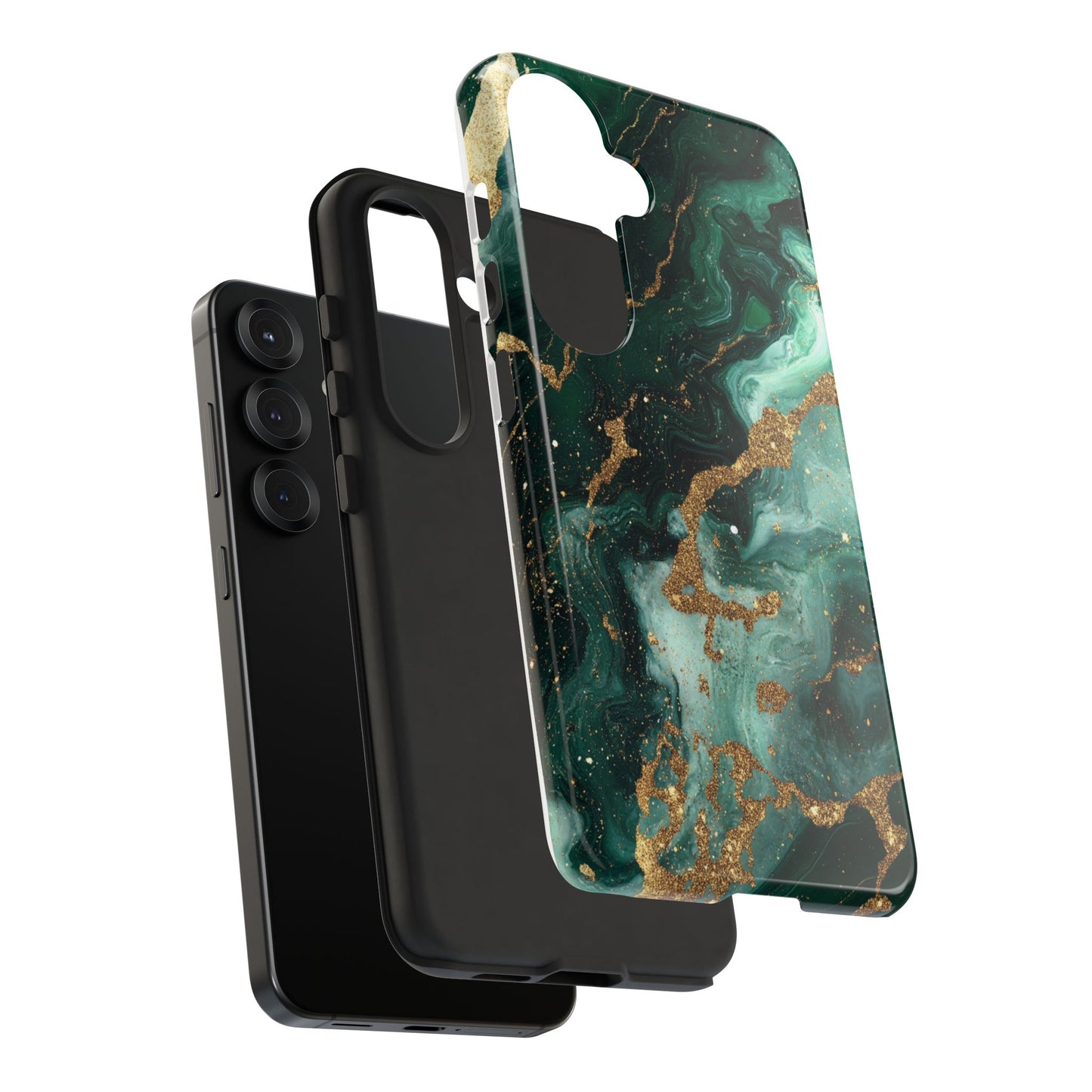 Green Jade Gold Matrix Inlay Design Phone Case