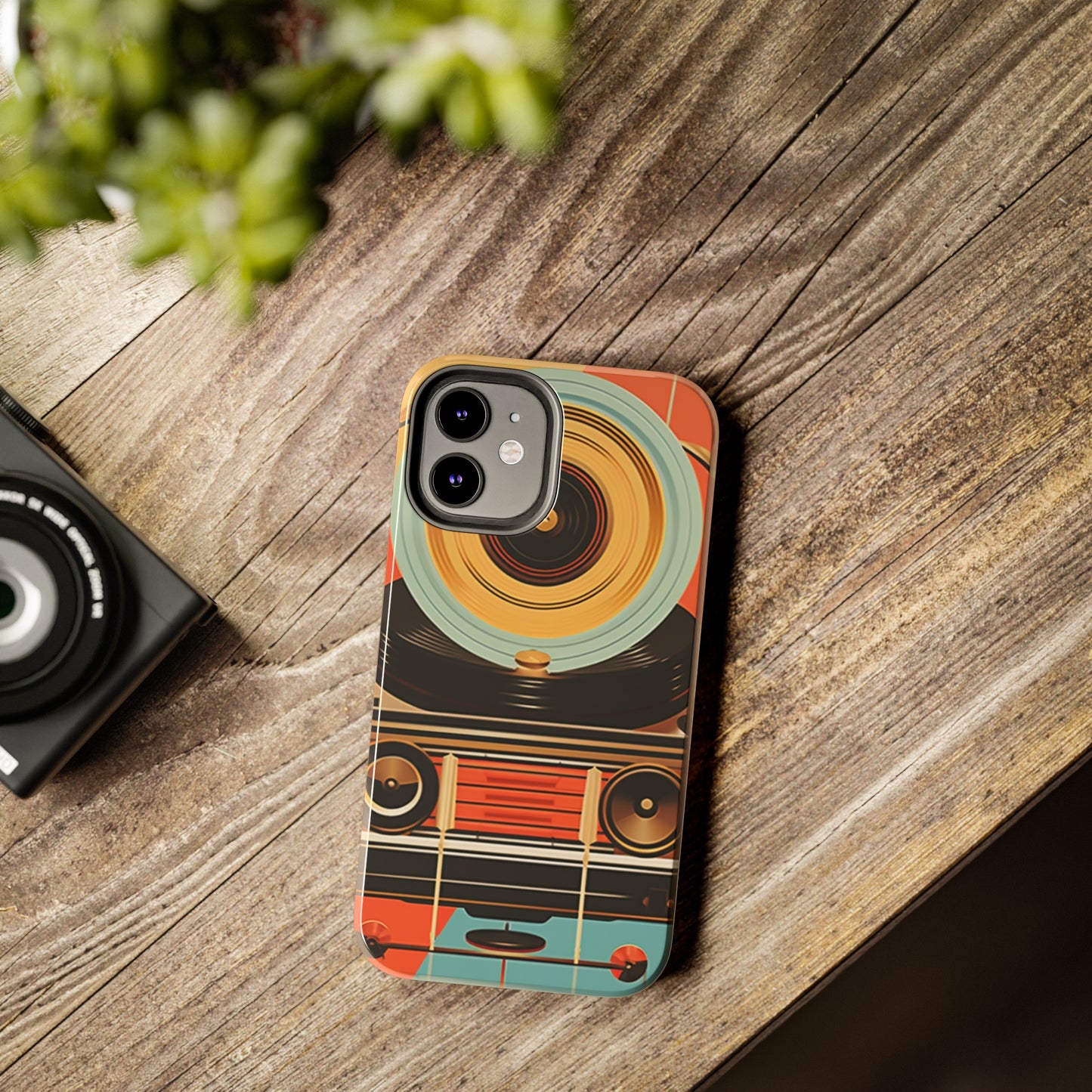 Classic Melodies Unleashed: Vintage Record Player Phone Case | iPhone Case