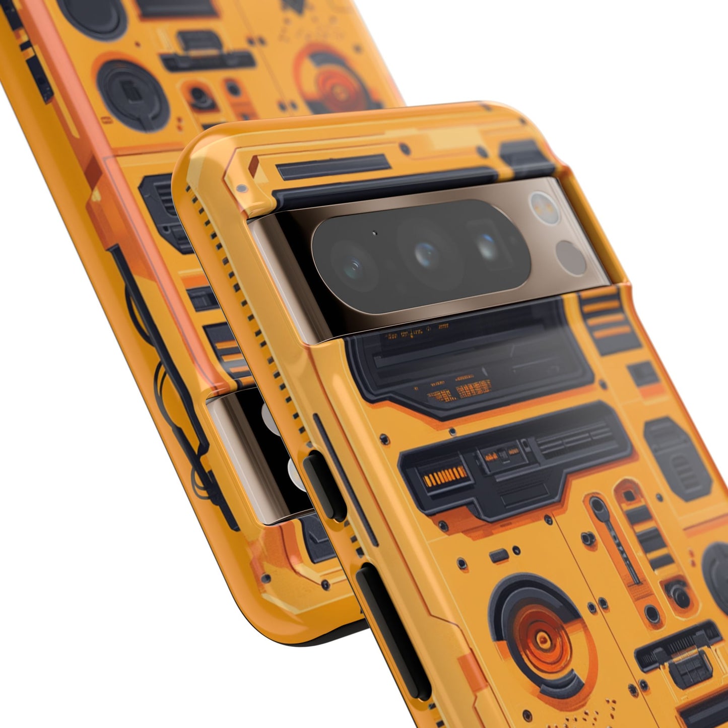 Cyberpunk Yellow Sci-Fi Walkie Talkie Walkman Style Phone Case