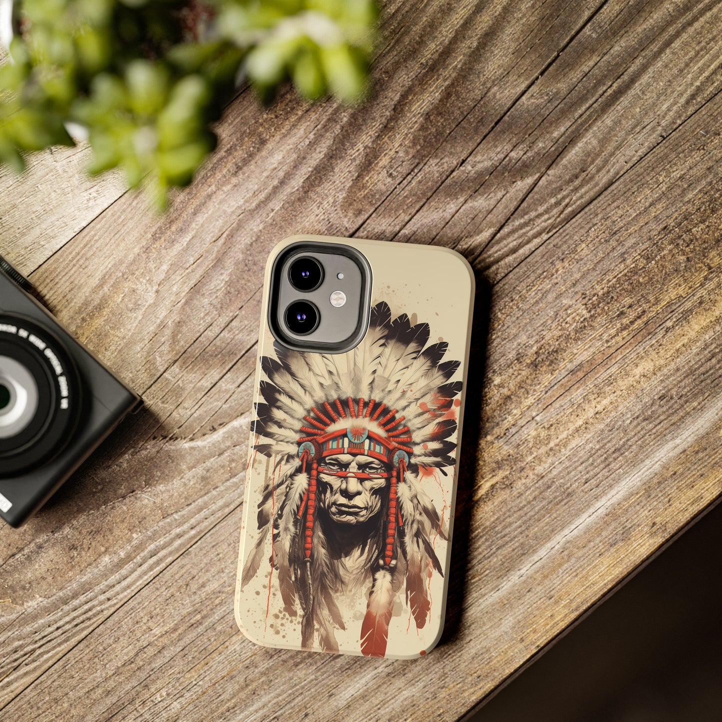 Proud Heritage: Native American Chief Headdress | Iconic Tribal iPhone Case for Models 11 through 14 Pro Max