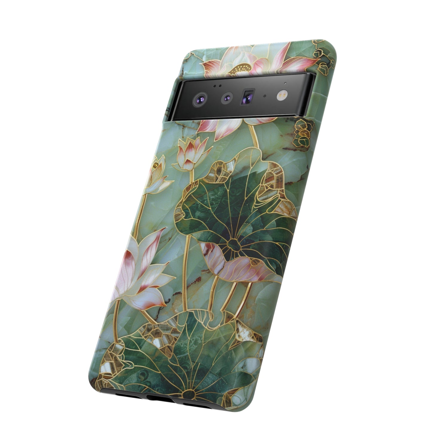 Zen Stained Glass Lotus Floral Design Phone Case
