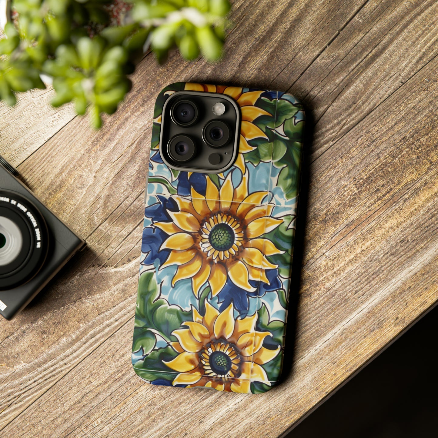 Azzuro Tile Sunflowers Phone Case
