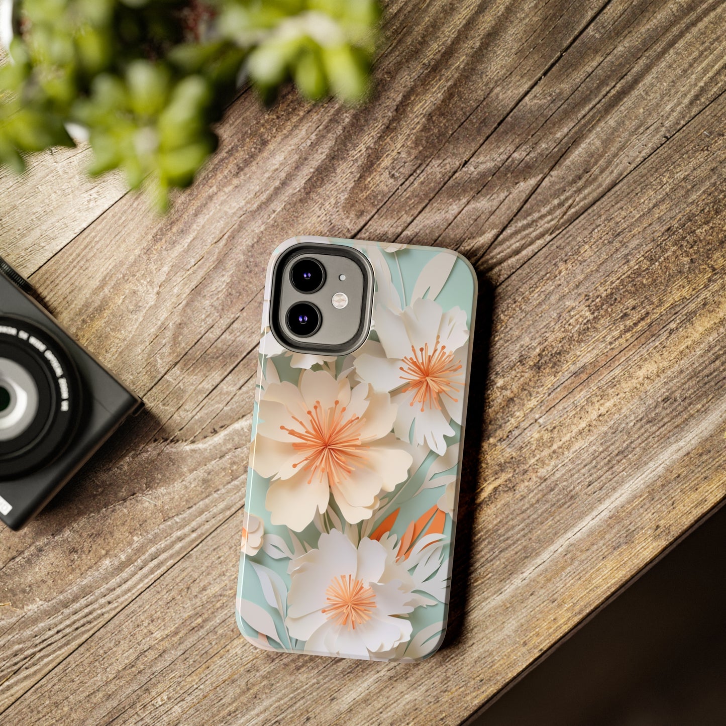 Elegant Paper Floral Design Case for iPhones - A Touch of Nature's Beauty