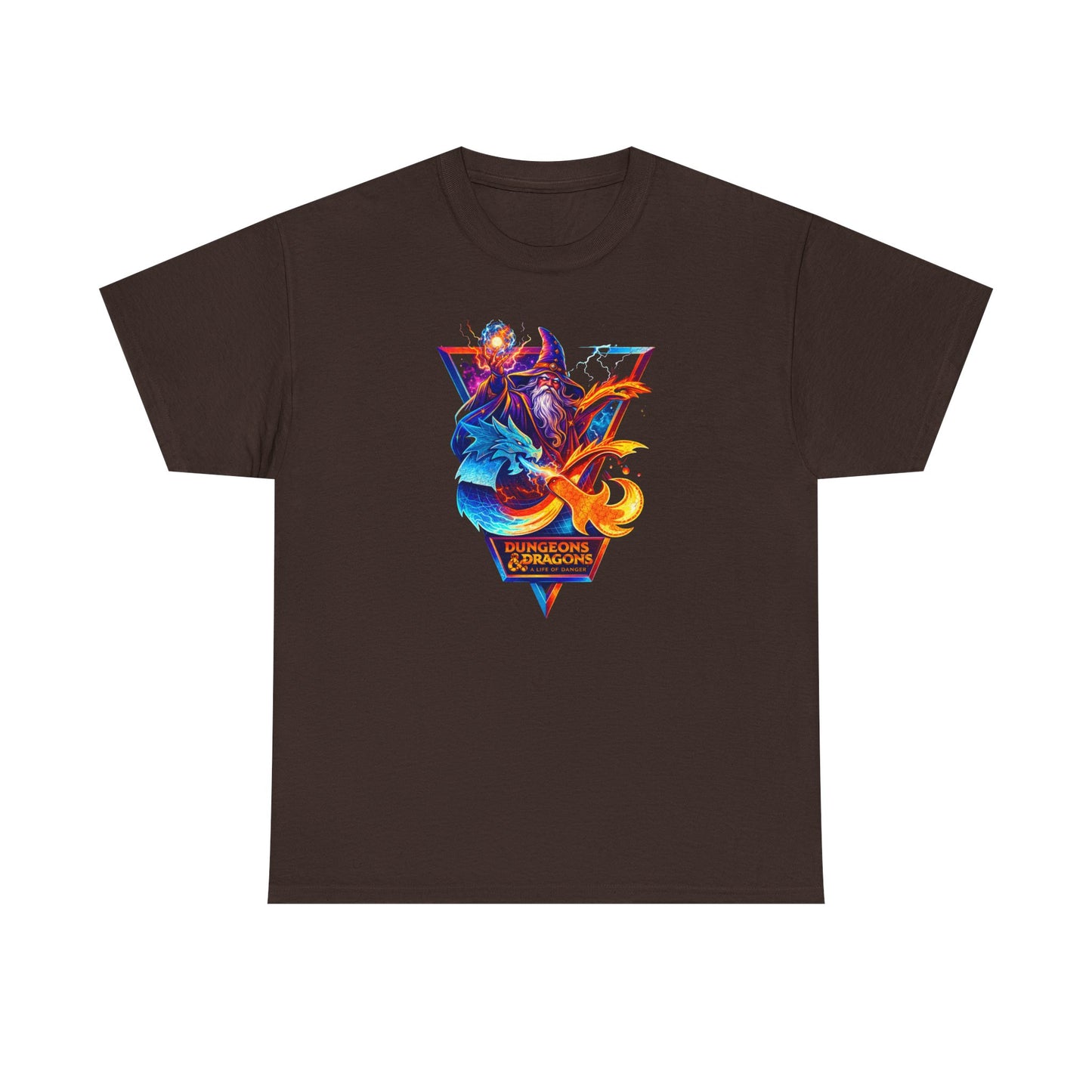 Fantasy Dungeons & Dragons Wizard and Dragon Retro Fantasy T-Shirt