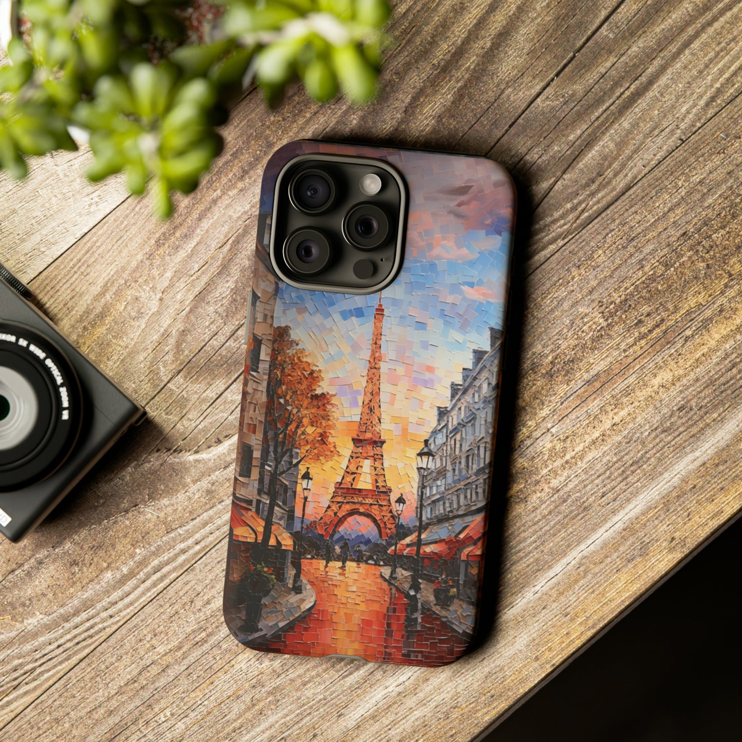 Paris France Eiffel Tower Sunset Mosaic Tile
