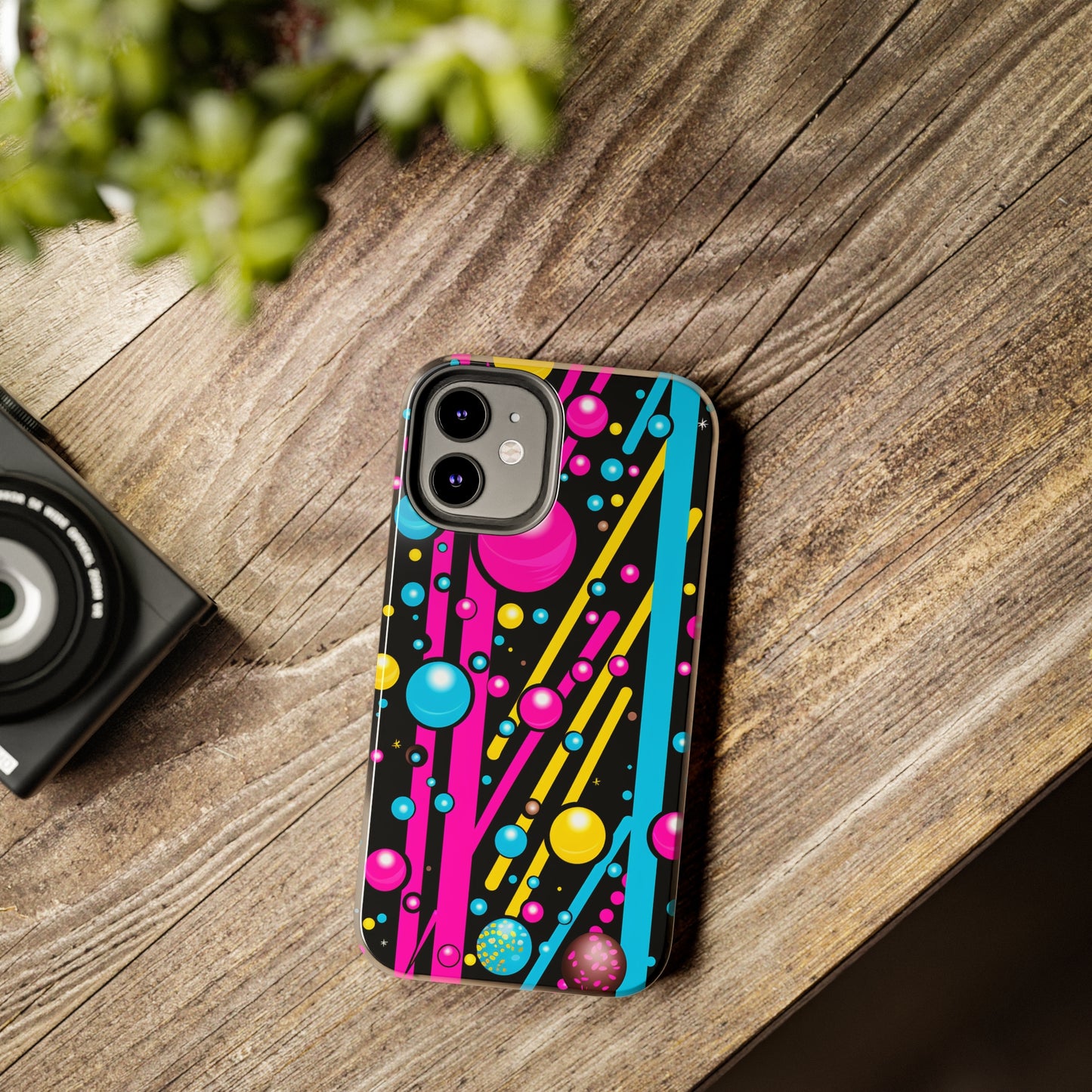 Retro Geometric Psychedelic iPhone Case | A Nostalgic Trip to Colorful Dimensions