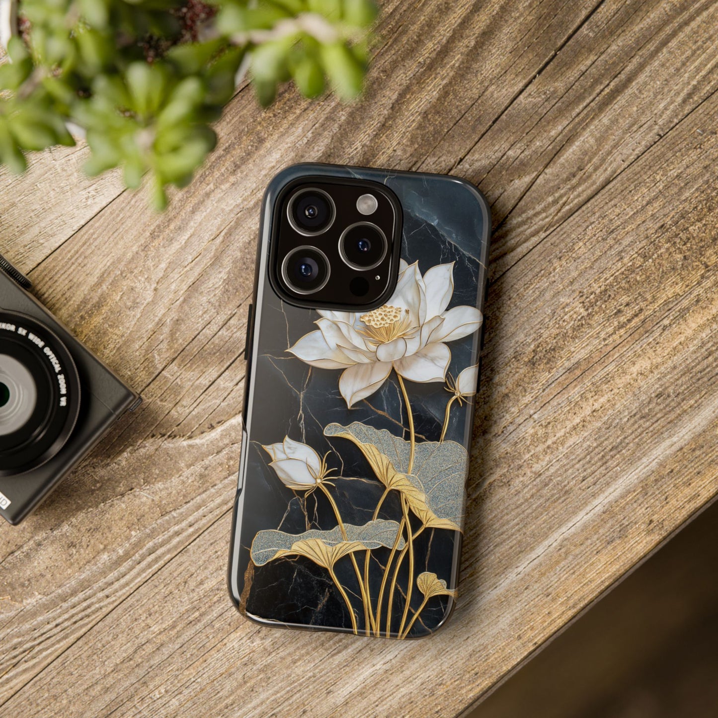 Zen Stained Glass Lotus Floral Design Phone Case