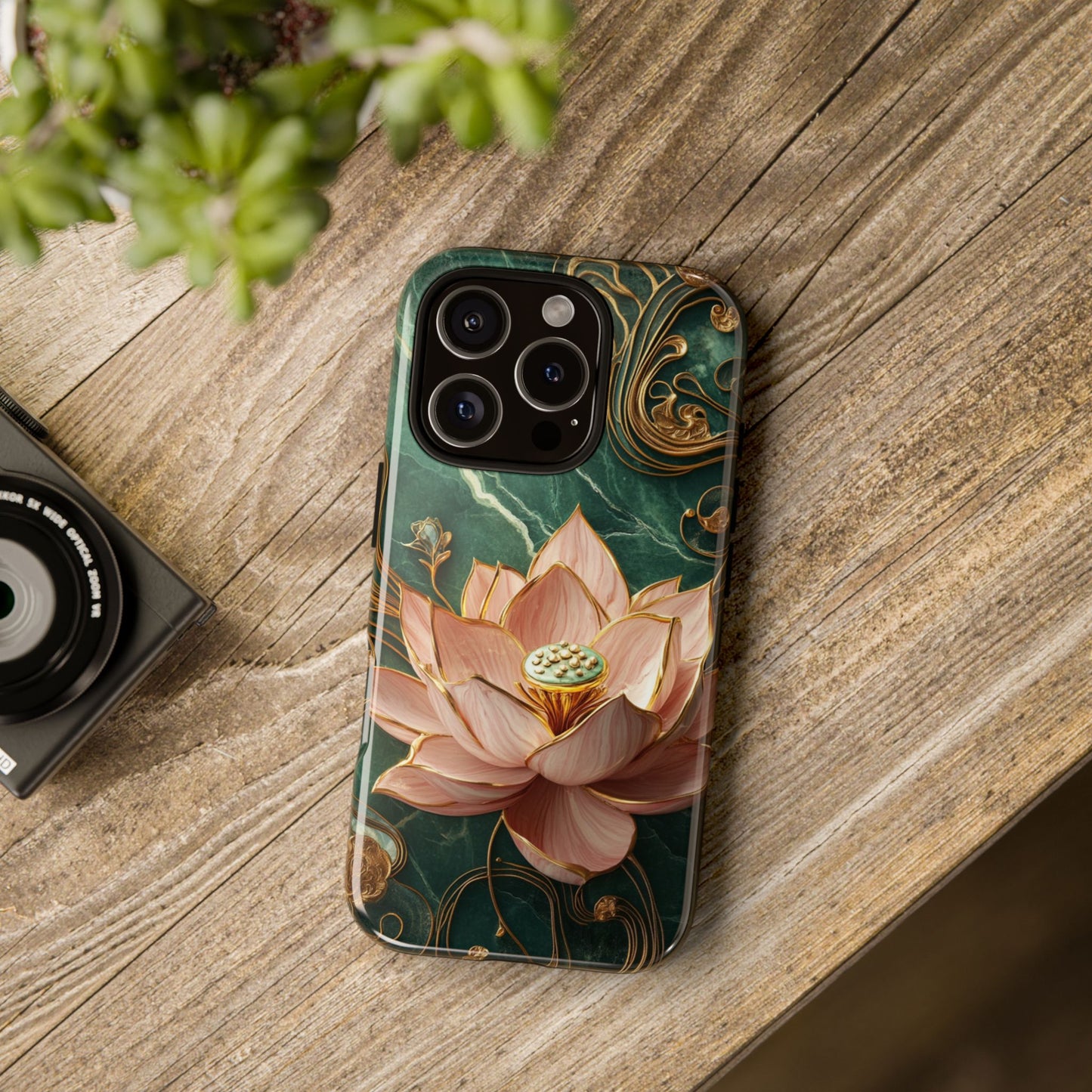 Zen Stained Glass Lotus Floral Tough iPhone 16 Case