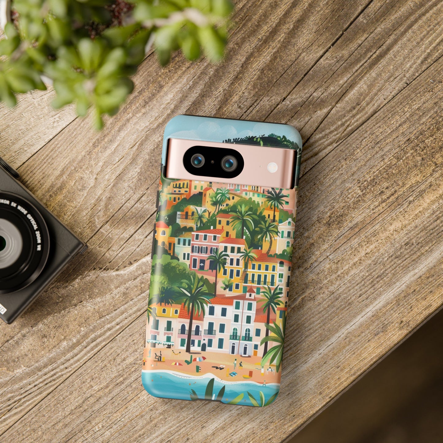 Midcentury French Riviera Landscape Painting Phone Case