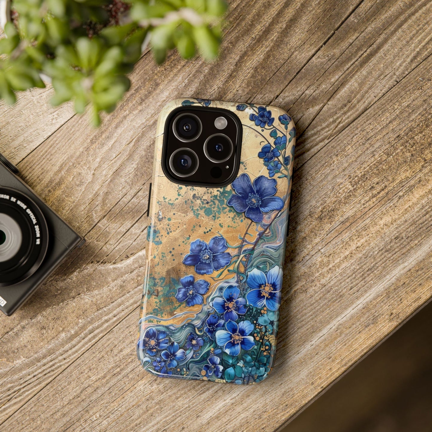 Zen Stained Glass Forget Me Knots Floral Phone Case - Custom iPhone & Samsung Case | Elegant Floral Design