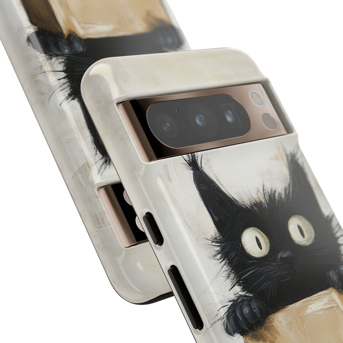 Cute Black Cat in a Box Halloween Folk Art Style iPhone 15 Case