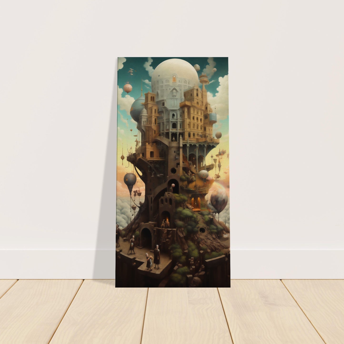 Surrealist "The Town on the Ground" Canvas Print | Unique Wall Decor