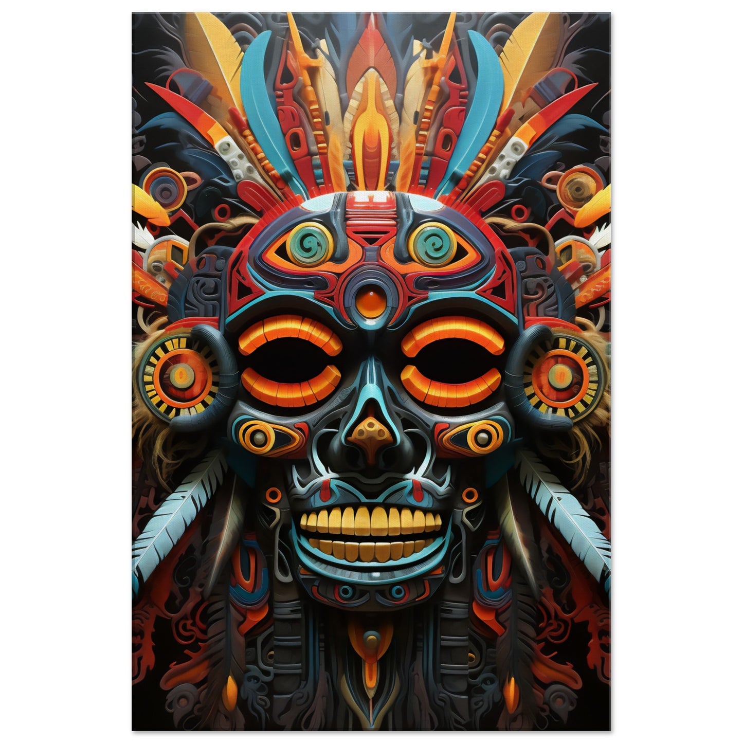 Tribal Witch Doctor Psychedelic Art Canvas: A Mesmerizing Journey into the Mystical