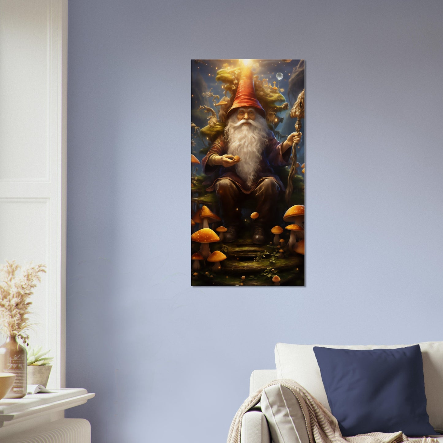 Psychedelic Art Mushroom Wizard Canvas Wall Decor - Magical Art for Enchanting Spaces