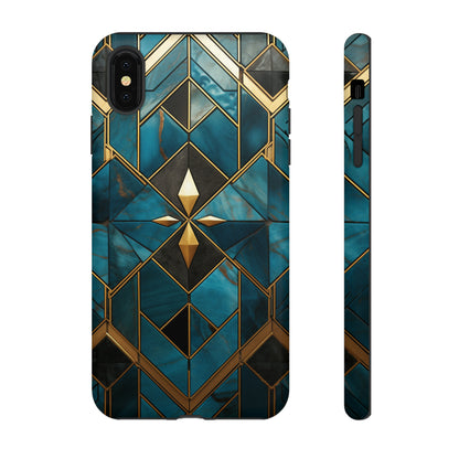 Gold and Blue Marble Mosaic Phone Case