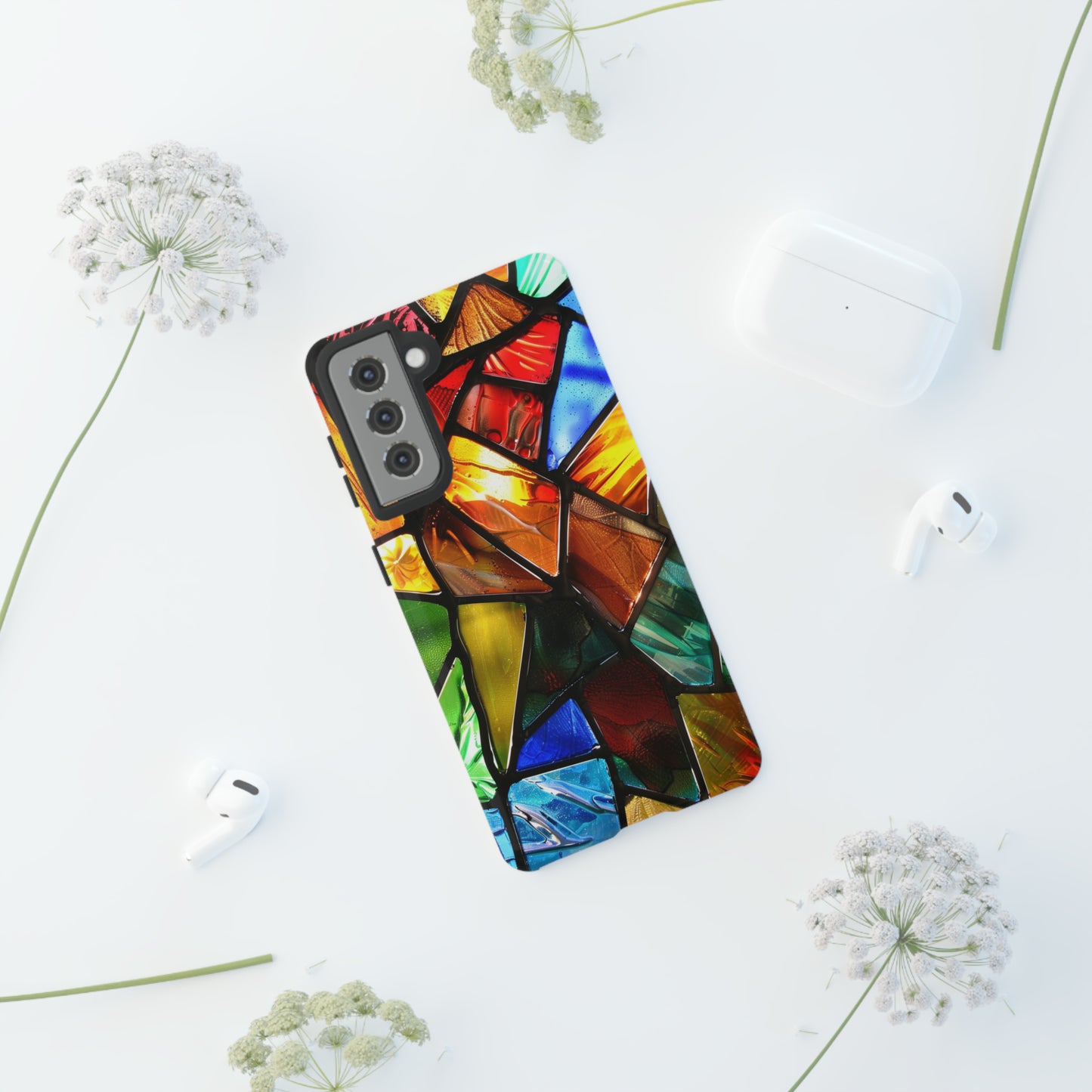 Color Explosion Abstract Stained Glass Phone Case