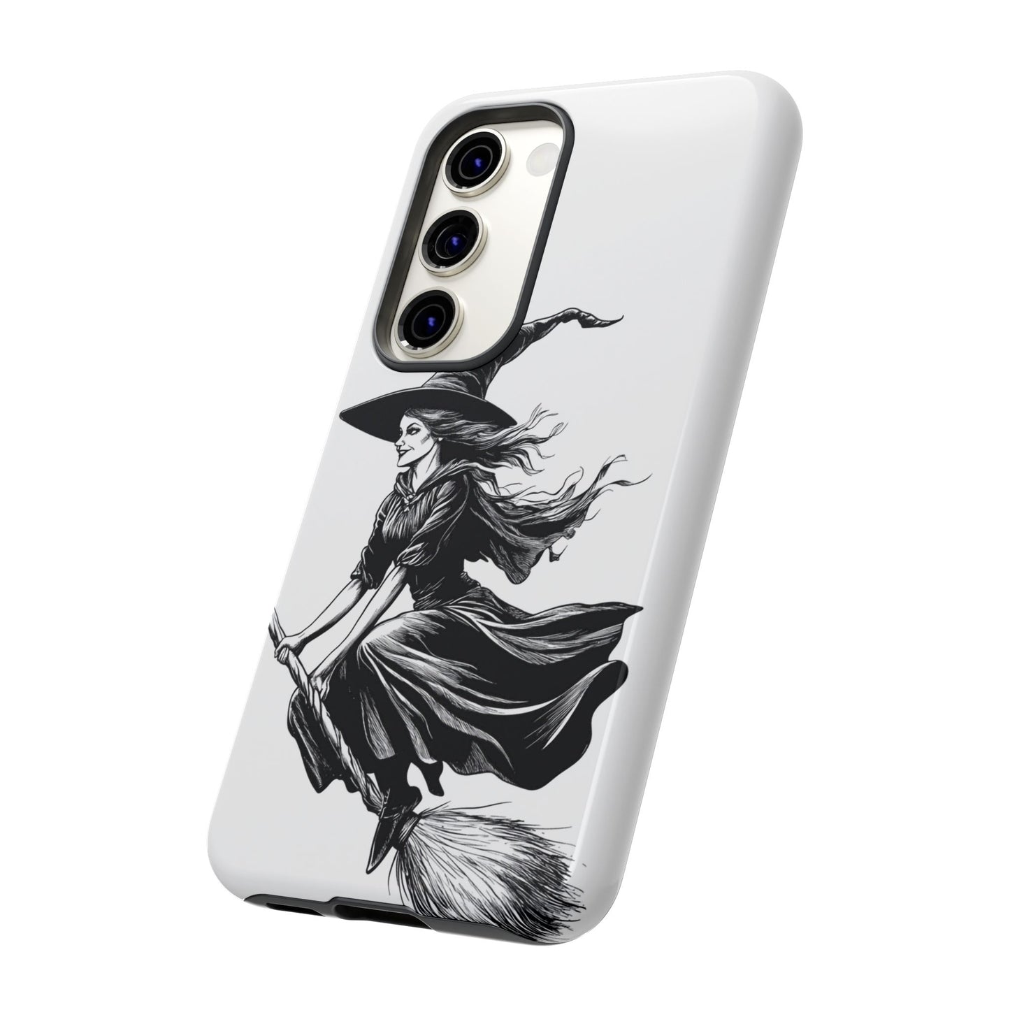 Vintage Halloween Witch on a Broom Spooky Phone Cover