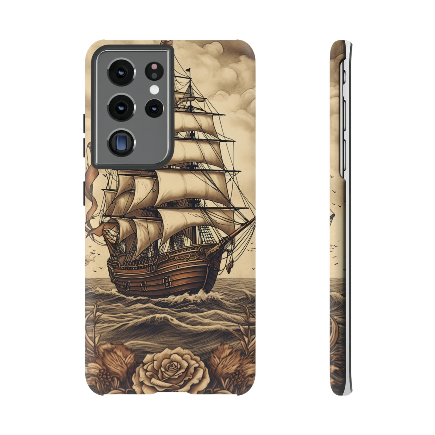 Vintage Tattoo Style Pirate Ship Phone Case