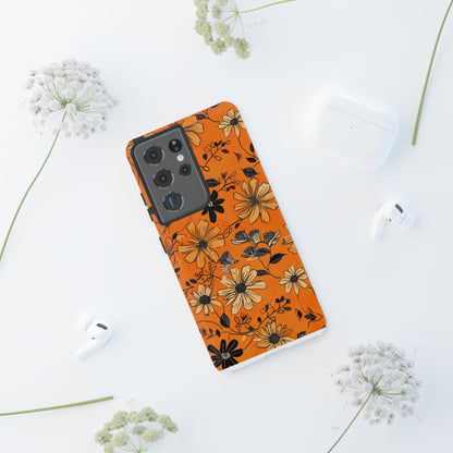 Orange Floral Phone Case Cute Summer Flower Aesthetic