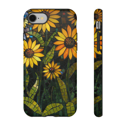 Yellow and Gold Daisy Mosaic Stained Glass Phone Case