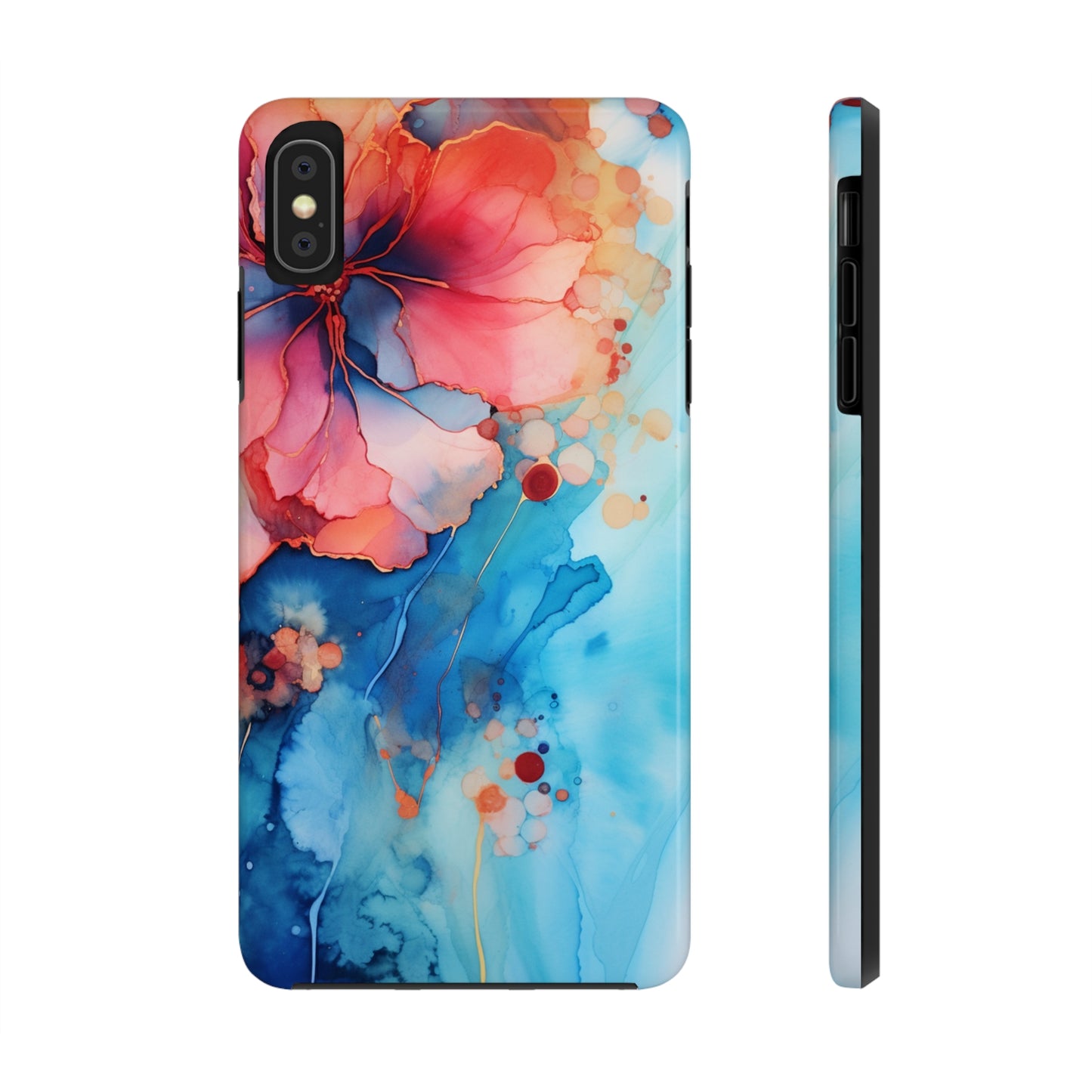 Marbled Floral Watercolor Phone Case | Embrace the Mesmerizing Multicolor Art