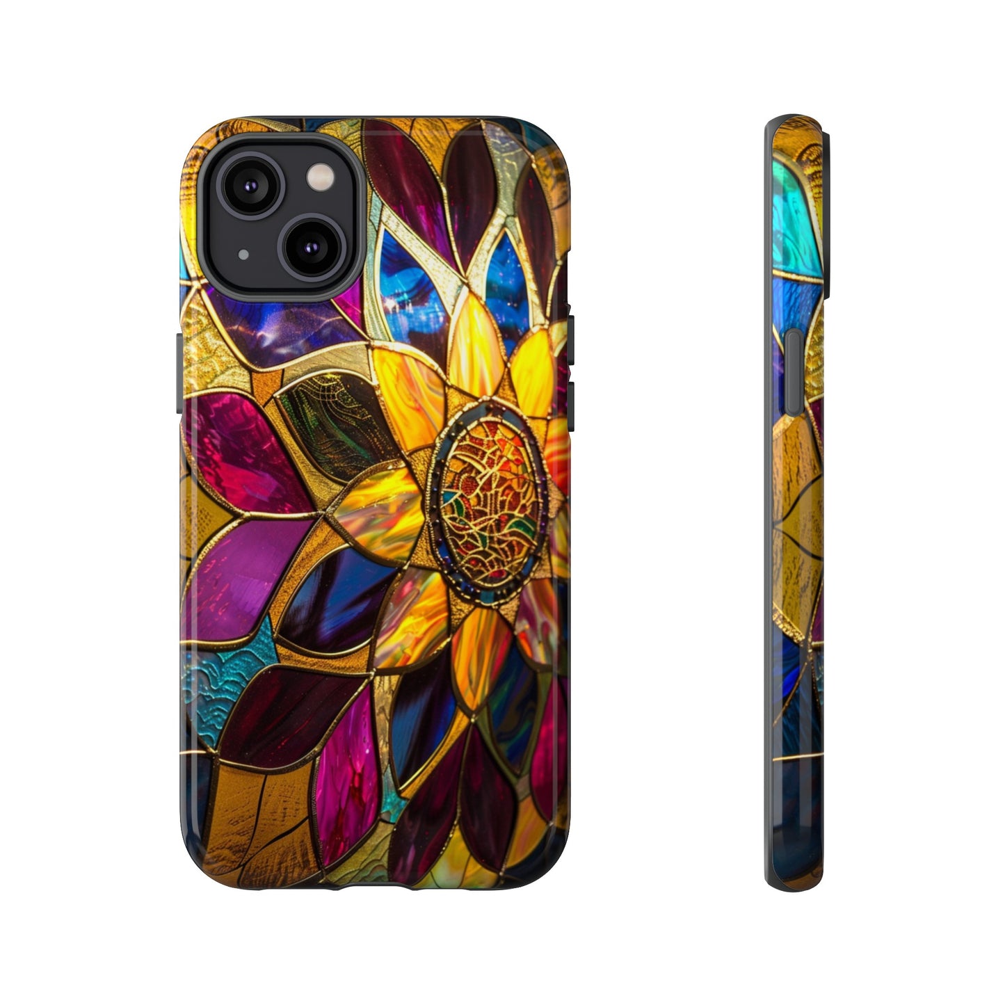 Cosmic Stained Glass Mandala Phone Case