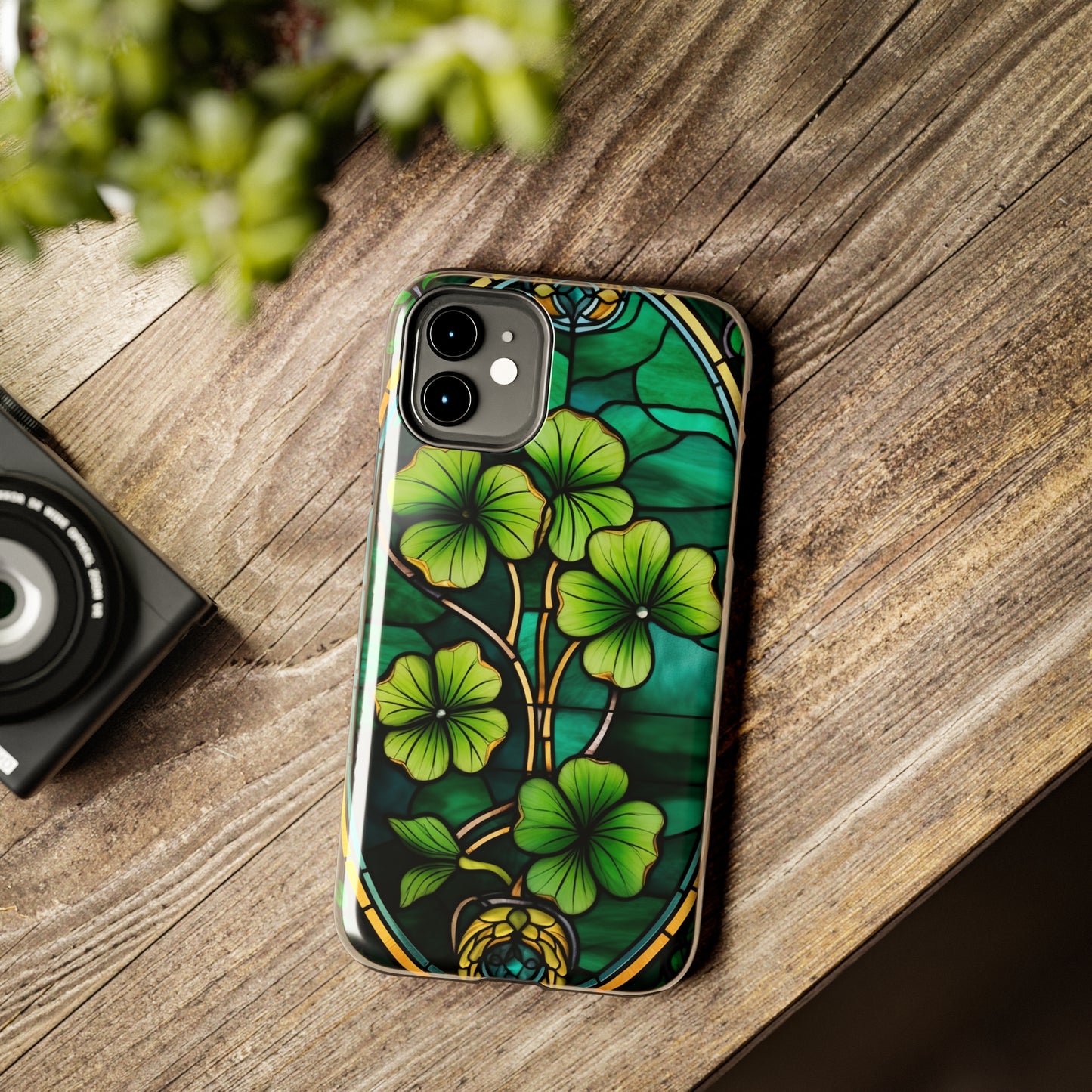 Lucky Charm: Four-Leaf Clover Phone Case | Symbol of Fortune for iPhone Models 11 through 14 Pro Max