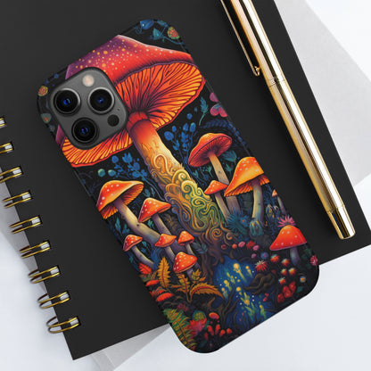 Trippy Magic Mushroom Tough iPhone Case | Psychedelic Art Phone Cover