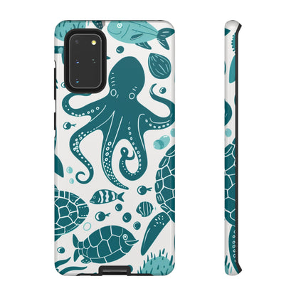 Undersea World Octopus, Turtle, Manta Ray Phone Case