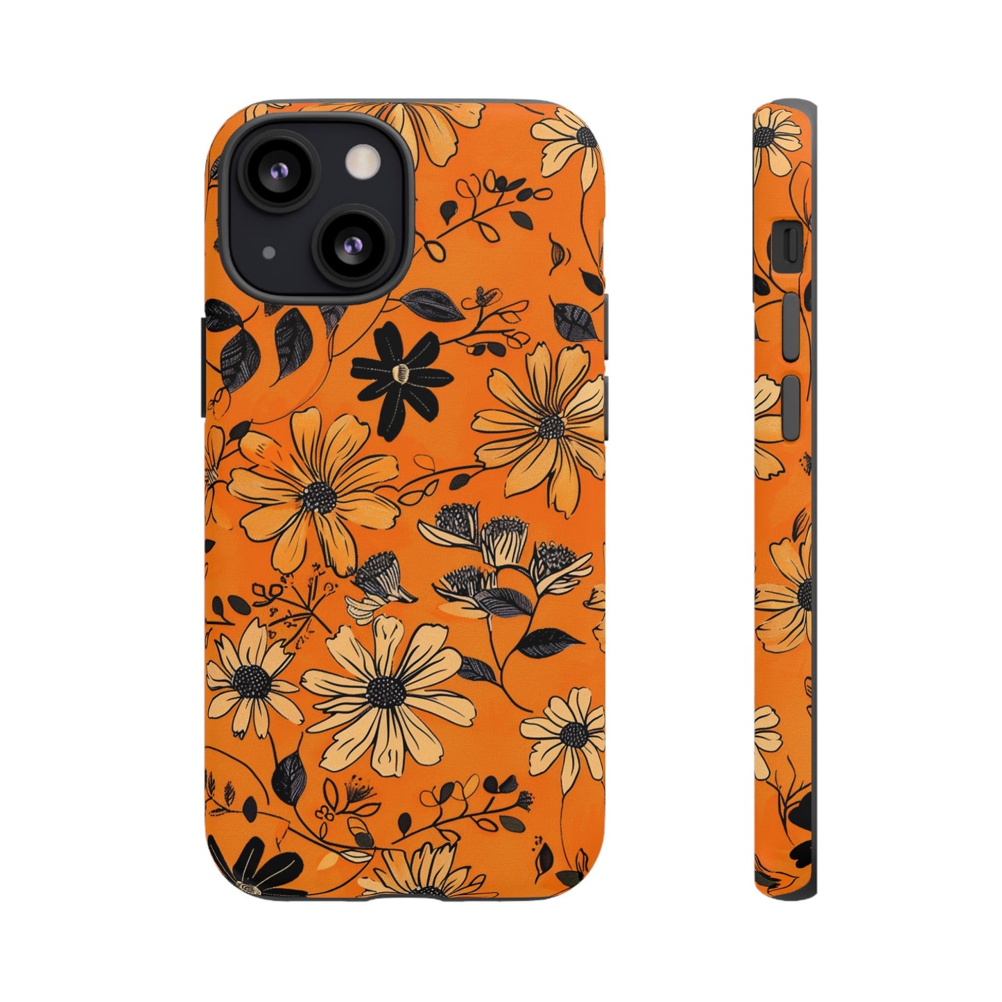 Orange Floral Phone Case Cute Summer Flower Aesthetic