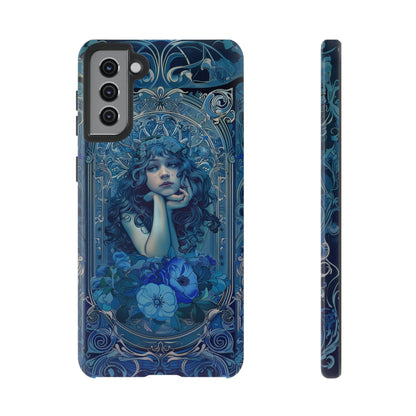 Blue Floral Art Nouveau Style Phone Case