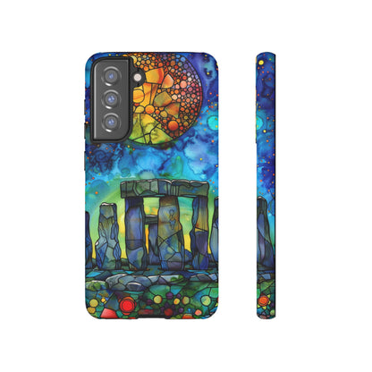 Stonehenge Neolithic Full Moon Stained Glass Watercolor Phone Cover