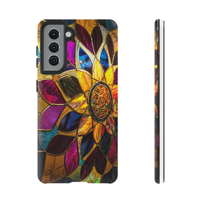 Cosmic Stained Glass Mandala Phone Case