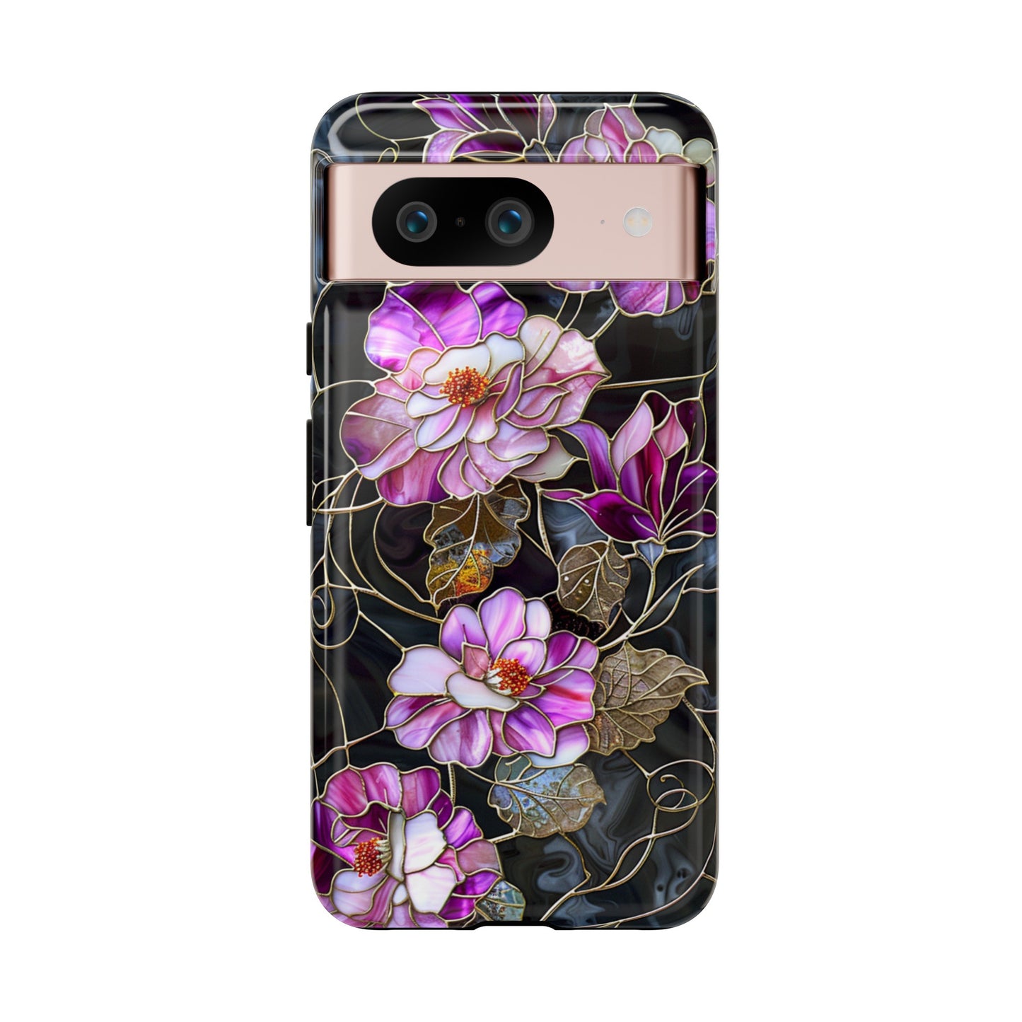 Magenta Color Floral Stained Glass Phone Case