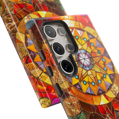 Cosmic Stained Glass Mandala Phone Case