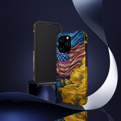 Support Ukraine Flag Phone Case | Show Your Ukrainian USA Patriotic Spirit with a Tough iPhone Case