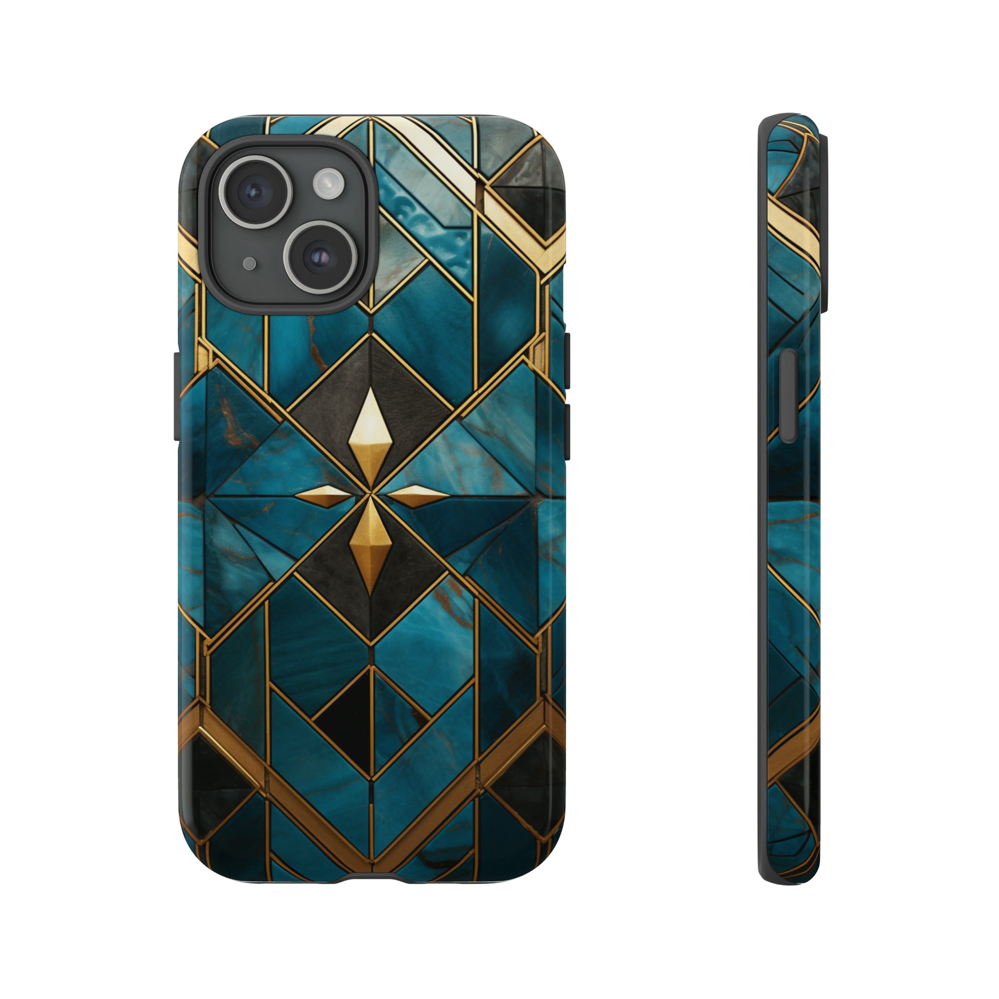 Vibrant mosaic art case for iPhone 15