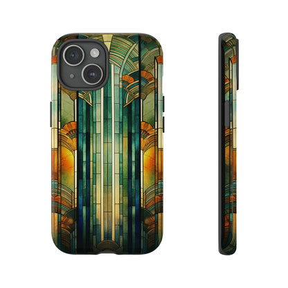 Art Deco Stained Glass floral Phone Case for iPhone 15, 14, Pro Max, 13, 12 & Samsung Galaxy S23, S22, S21, Google Pixel