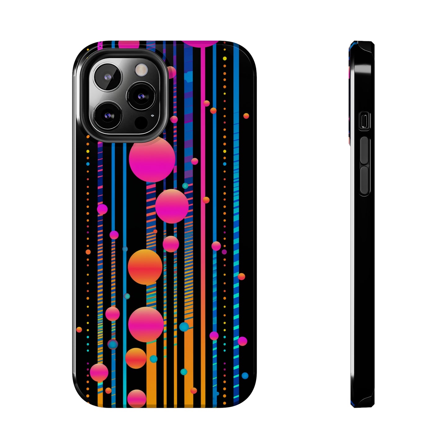 Experience a Blast from the Past: Retro Psychedelic Bubbles Tough Case for Apple iPhone Models