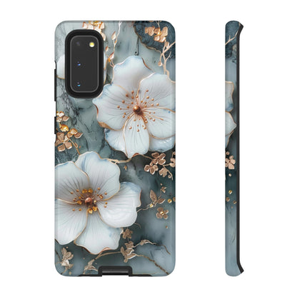 White Flower on Marble Stone  Phone Case