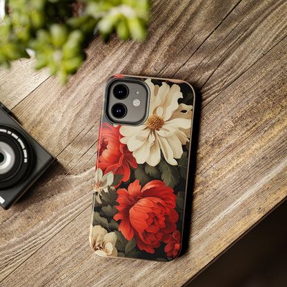 Vintage Floral Aesthetic Phone Tough Case | Antique Elegance for iPhone