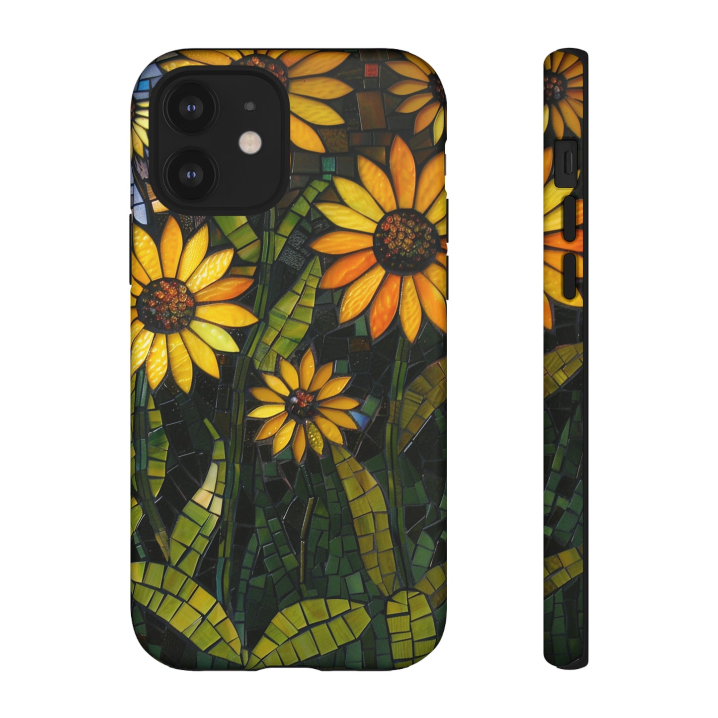 Yellow and Gold Daisy Mosaic Stained Glass Phone Case