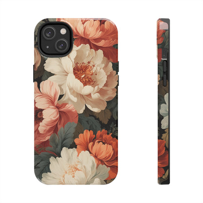 Vintage Floral Aesthetic Phone Tough Case Antique Print for iPhone 14 11 Pro 12 13 XR XS X 7+ 8 Boho Nature Flowers Cottage Core