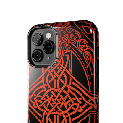 Eternal Weave iPhone Case, Red Celtic Tribal Knots | Timeless Symbolism iPhone Case for Models 11 through 14 Pro Max