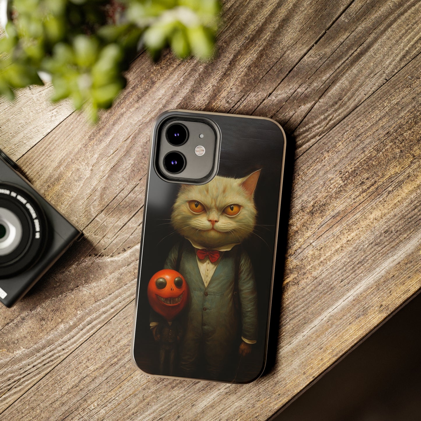 Creepy Spooky Halloween Cat iPhone Case | Dark Academia, Goth